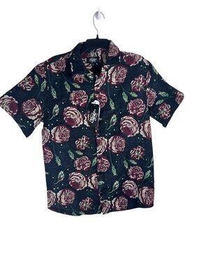 Eighty Eight Floral Rise Tapestry Button Up Shacket Shirt Size M